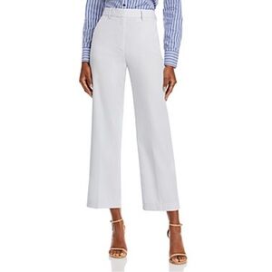 NEW THEORY High-Rise Cotton Twill Straight Leg Trousers Hydrangea